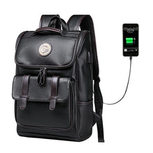 Load image into Gallery viewer, USB Charge PU Leather Backpack