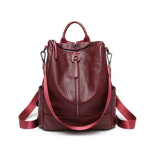 Load image into Gallery viewer, Multifunction Women Leather Backpack