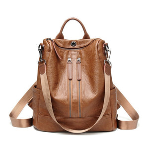 Multifunction Women Leather Backpack