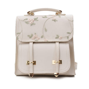 Floral Embroidery Women Backpack